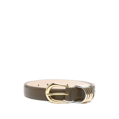 Dehanche Hollyhock Gold-plated Leather Belt In Brown