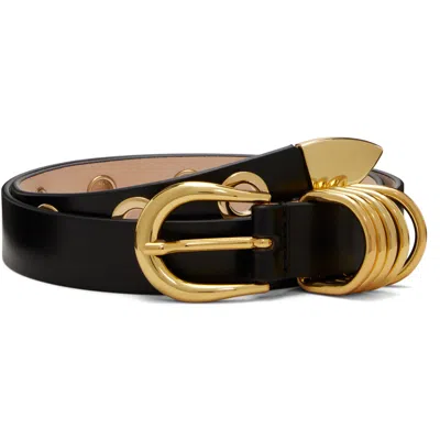 Dehanche ブラック Hollyhock 10 リベット ベルト In Black Gold