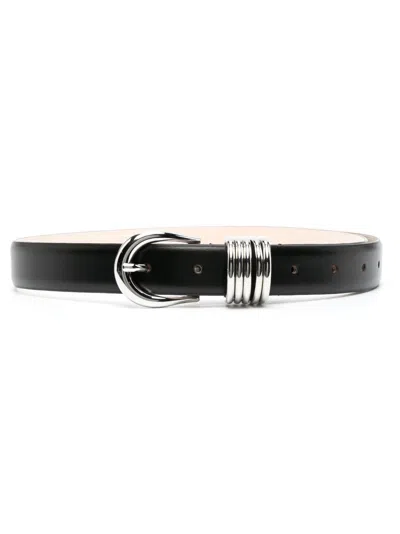 DEHANCHE BLACK HOLLYHOCK LEATHER BELT,HOLLYHOCK19434785