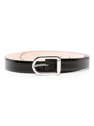 Dehanche Black Mija Croco Leather Belt