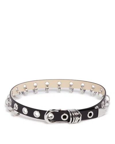 Dehanche Black Revenge Leather Belt In Metallic