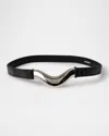 DEHANCHE BRANCUSI METAL LEATHER BELT