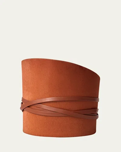 Dehanche Cavallino Calfskin Leather Corset In Camel Cavallino
