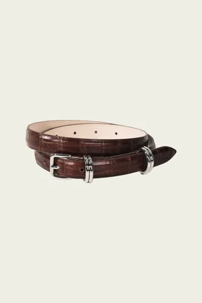 Dehanche Constance Alligator Belt In Dark Brown