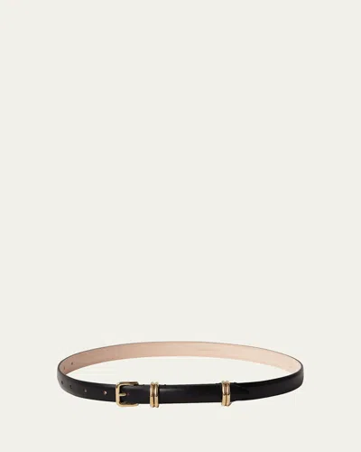 Dehanche Constance Medium Leather Belt In Black Gold