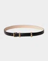 Dehanche Constance Medium Leather Belt In Ivory Gold