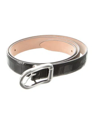 Pre-owned Dehanche Embossed Leather Belt In Black