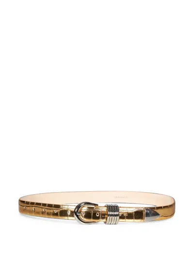 Dehanche Holly Crocodile-effect Belt In Gold