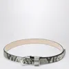 Dehanche Déhanche Hollyhock Belt In Python And Crocodile-effect Leather In Silver