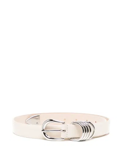 Dehanche Hollyhock Suede Belt In White