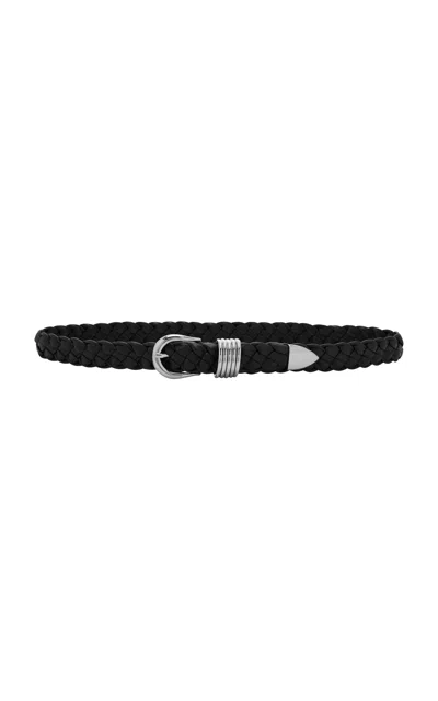 Dehanche Hollyhock Braided Leather Belt In Black