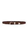 Dehanche Hollyhock Braided Leather Belt In Brown