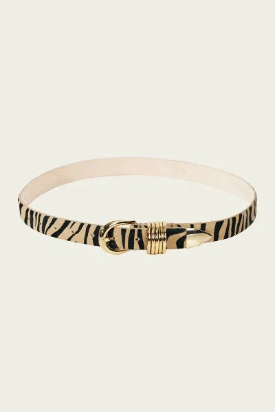 Dehanche Hollyhock Calf Hair Belt In Zebra Gold