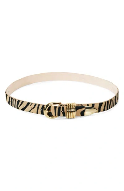 Dehanche Déhanche Hollyhock Calfhair Leopard Belt In Animal Print