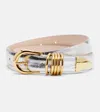 Dehanche Déhanche Hollyhock Croc-effect Mirrored Leather Belt In Silver
