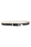 Dehanche Déhanche Hollyhock Croc Embossed Patent Leather Belt