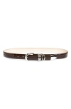Dehanche Déhanche Hollyhock Croc Embossed Patent Leather Belt In Brown