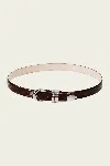 Dehanche Hollyhock Croco Belt In Dark Chocolate Silver
