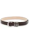 Dehanche Hollyhock Crocodile-effect Leather Belt In Brown