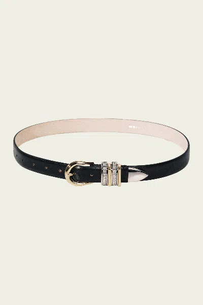 Dehanche Hollyhock Crystal Belt In Black