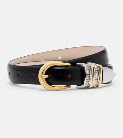 Dehanche Déhanche Hollyhock Embellished Leather Belt In Black