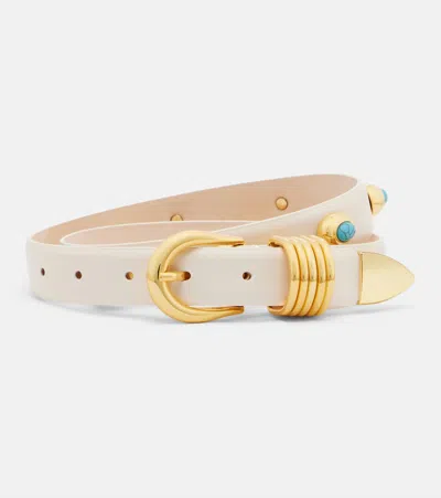 Dehanche Déhanche Hollyhock Embellished Leather Belt In Gold