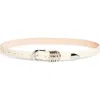 Dehanche Hollyhock Croc-embossed Leather Belt In Neutral