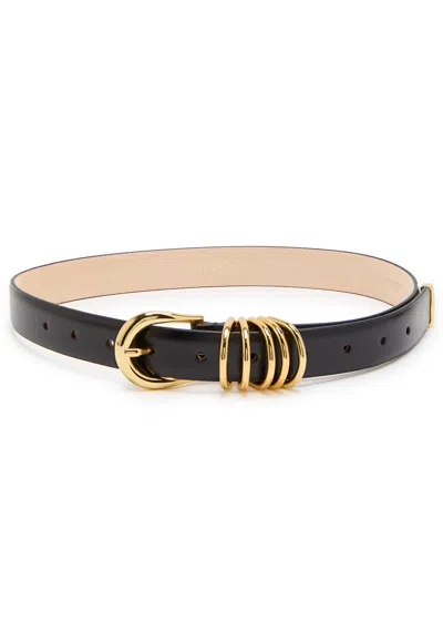 Dehanche Hollyhock Leather Belt In Black