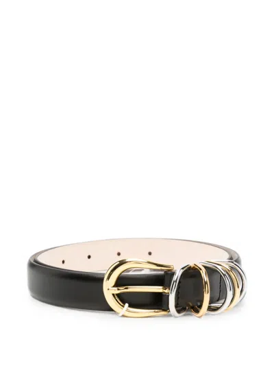 Dehanche Hollyhock Embellished Leather Belt In Black