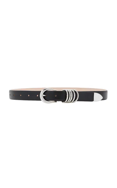 Dehanche Hollyhock Leather Belt In Black