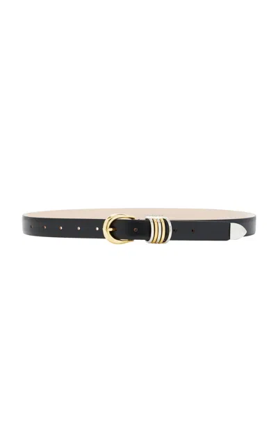 Dehanche Hollyhock Leather Belt In Black