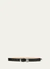 Dehanche Hollyhock Leather Belt In Black Silver