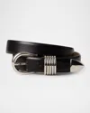 Dehanche Hollyhock Leather Belt In Black Silver