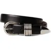 Dehanche Hollyhock Leather Belt In Black/silver
