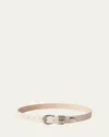 Dehanche Hollyhock Croc-embossed Leather Belt In Neutral