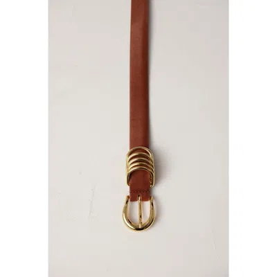Dehanche Déhanche Hollyhock Leather Belt In Camel Cavallino/gold