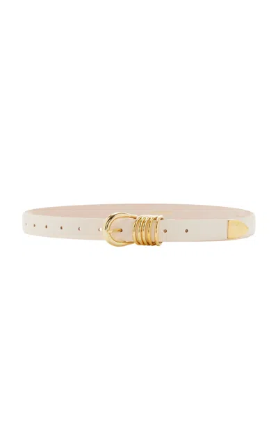 Dehanche Hollyhock Leather Belt In White