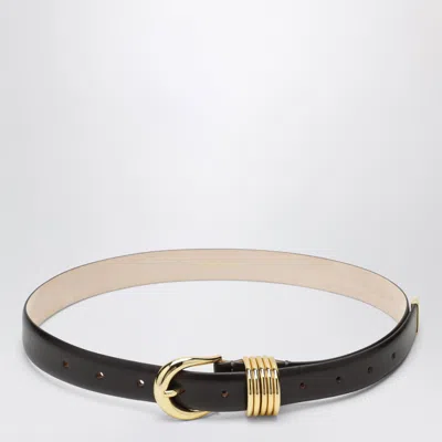 Dehanche Déhanche Hollyhock Leather Belt With Gold-tone Hardware In Brown