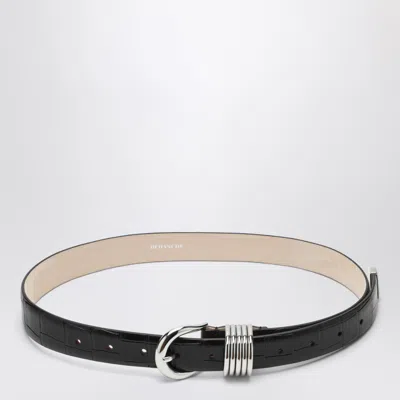 Dehanche Déhanche Hollyhock Leather Belt With Sculpted Hardware In Multi