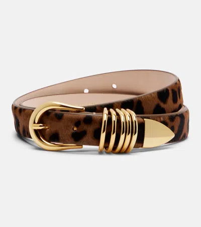 Dehanche Déhanche Hollyhock Leopard-print Calf Hair Belt In Brown