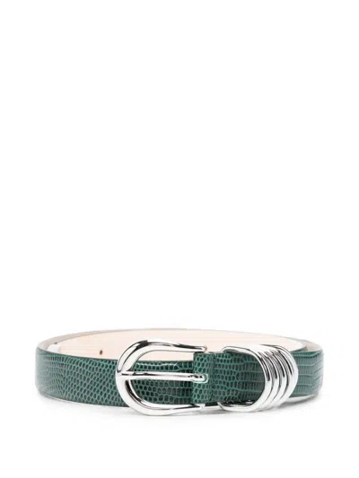 Dehanche Hollyhock Lizard-effect Belt In Green