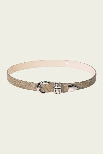 Dehanche Hollyhock Matte Lizard Belt In Grey Snake