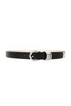 Dehanche Hollyhock Man Leather Belt In Black & Silver