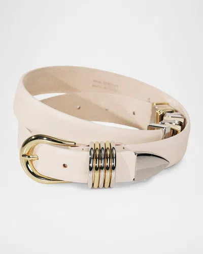 Dehanche Hollyhock Messy Suede Belt In Neutral