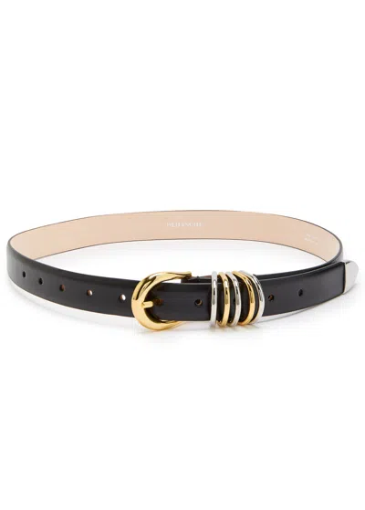 Dehanche Hollyhock Mix Leather Belt In Black