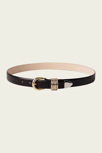 Dehanche Hollyhock Mixed Metal Belt In Black
