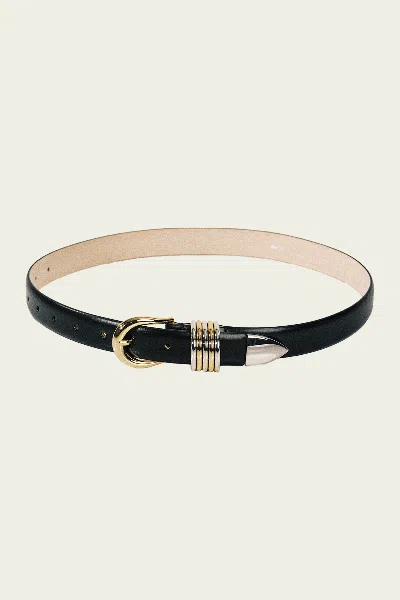 Dehanche Hollyhock Mixed Metal Belt In Black