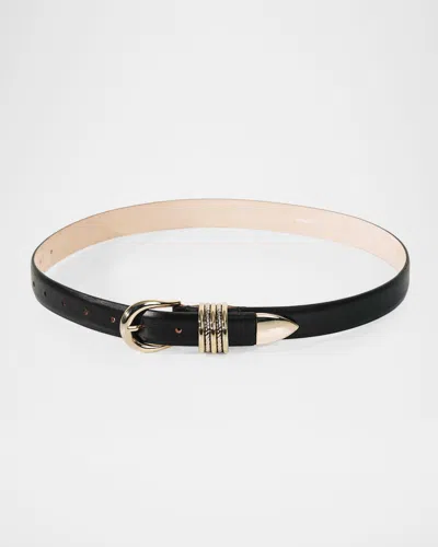 Dehanche Hollyhock Mixed Metal Leather Belt In Transparent