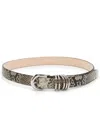 Dehanche Hollyhock Python-effect Leather Belt In White