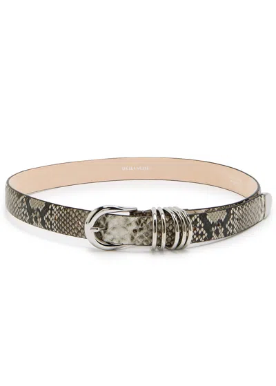 Dehanche Hollyhock Python-effect Leather Belt In White